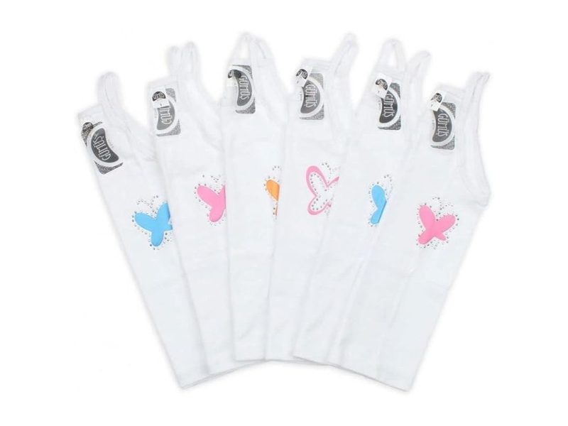 🛍️ Gümüş İç Giyim İp Askılı Taşlı Kız Çocuk Atlet 6 lı Paket