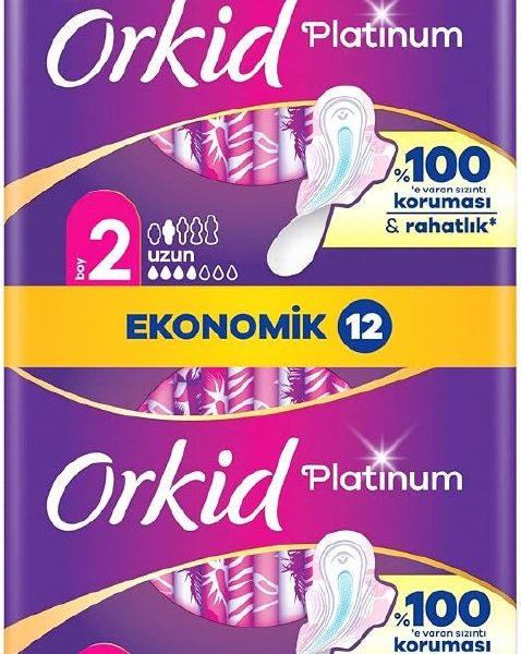 🚨 Orkid Platinum Hijyenik Ped Uzun (Boy 2) Ekonomik Paket 12 Adet Ped — %25 İndirim