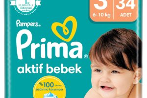 🚨 Prima Bebek Bezi Aktif Bebek 3 Beden 34 Adet Standart Paket — %50 İndirim