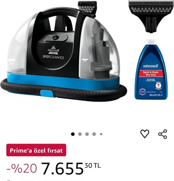 Bissell spotclean C3 halı koltuk yıkama ve leke çıkarma makinesi