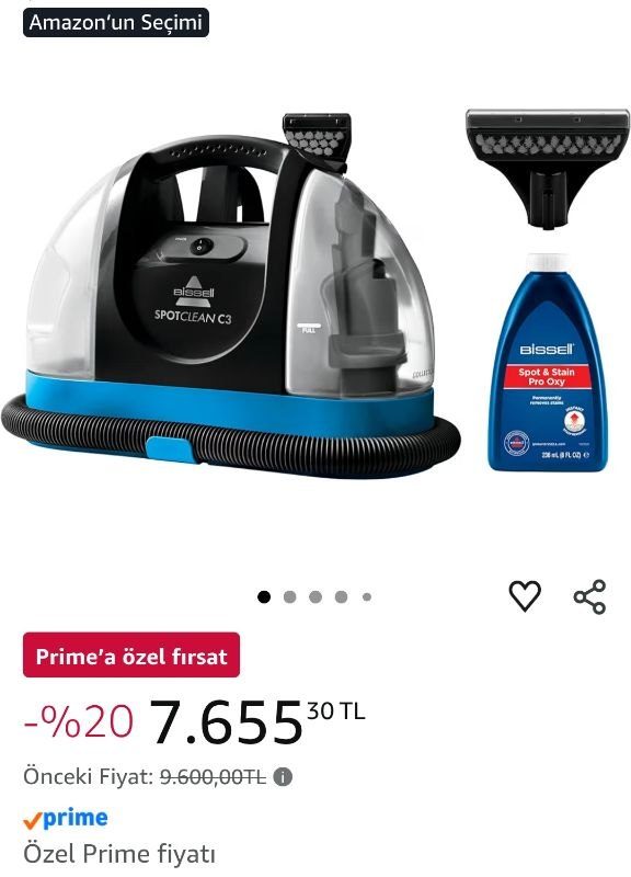 Bissell spotclean C3 halı koltuk yıkama ve leke çıkarma makinesi