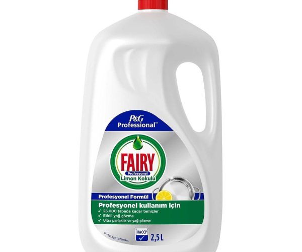 🛍️ Fairy Profesyonel Sıvı Bulaşık Deterjanı Elde Yıkama Limon Kokulu 2.5 L, Pack of 1 — %25 İndirim