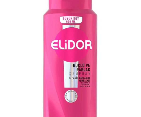 Elidor Saç Bakım Şampuanı, Güçlü ve Parlak, 650 ml