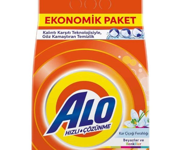 Alo 8 kg Kar Çiçeği Ferahlğı Beyazlar ve Renkliler Hızlı Çözülme Toz Deterjan