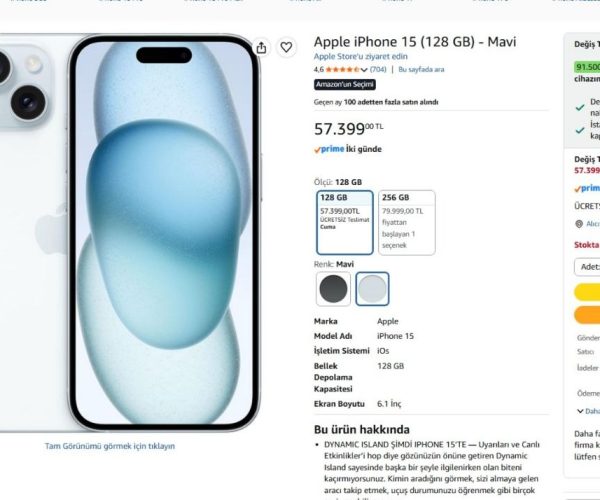 Apple iPhone 15 (128 GB) – Mavi