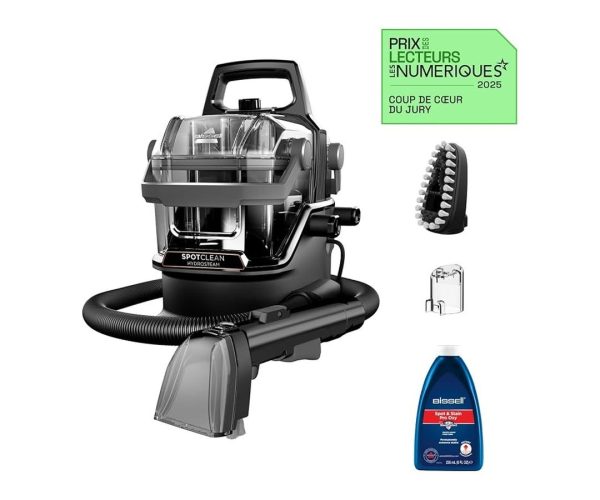 🛍️ BISSELL SpotClean® HydroSteam™ | Leke Temizleyici | HydroSteam™ Teknolojisi | Buharlama, Fırçalama, Vakumlama | Kilim, Halı ve Daha Fazlası İçin | 3689N, Siyah/Orta Soğuk Gri/Bakır Liman