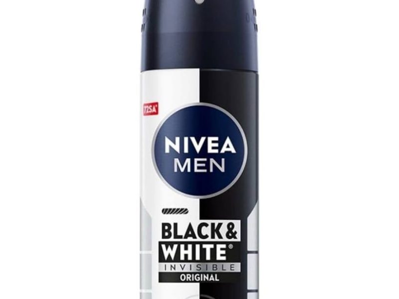 NIVEA MEN Erkek Sprey Deodorant Black&White Invisible Original 150 ml,72 Saat Anti-Perspirant Terleme ve Ter Kokusuna Karşı Koruma,Kıyafetlerde Leke Karşıtı,Erkeksi Koku,Etil Alkol İçermez
