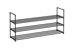 🛍️ SONGMICS 3 Katlı Ayakkabı Rafı, Ayakkabı Saklama Düzenleyici, Metal Saklama Rafı, 15 Ila 18 Çift Ayakkabıya Uygun, Istiflenebilir Ayakkabı Rafı, Koridor, Oturma Odası, Yatak Odası İçin, 30 x 116 x 55