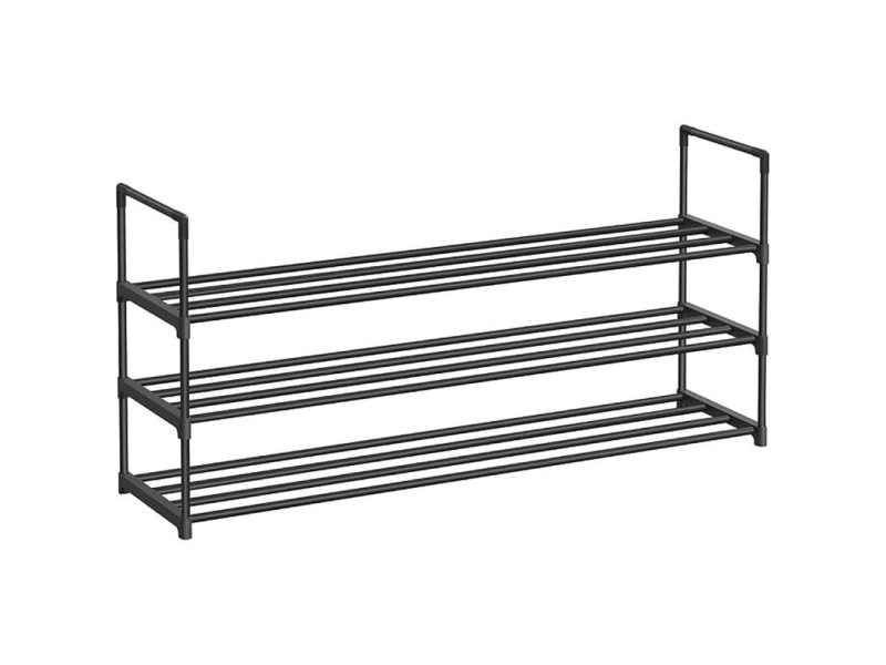 🛍️ SONGMICS 3 Katlı Ayakkabı Rafı, Ayakkabı Saklama Düzenleyici, Metal Saklama Rafı, 15 Ila 18 Çift Ayakkabıya Uygun, Istiflenebilir Ayakkabı Rafı, Koridor, Oturma Odası, Yatak Odası İçin, 30 x 116 x 55