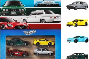 Hot Wheels 1:64 ölçekli metal oyuncak arabalar, özel süslemelere sahip oyunlara, sergilere ve koleksiyonlara uygun 6’lı Euro Style araç seti, (Stiller çeşitlilik gösterebilir), JLB25