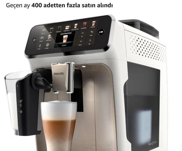 Philips 5500 Serisi LatteGo Tam Otomatik Espresso Makinesi, 20 Sıcak ve Soğuk İçecek, Renkli Dokunmatik Ekran, SilentBrew Teknolojisi (EP5543/90)
