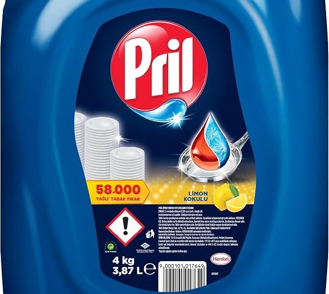 🚨 Pril Elde Yıkama Sıvı Bulaşık Deterjanı Limon Kokulu 4 kg (3.87L) Soğuk Suda Etkili