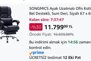 Songmics Ayak Uzatmalı Ofis Koltuğu Bel Destekli