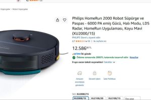 Philips HomeRun 2000 Robot Süpürge ve Paspas – 6000 PA emiş Gücü, Halı Modu, LDS Radar, HomeRun Uygulaması, Koyu Mavi (XU2000/15) — %81 İndirim