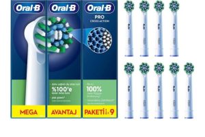 Oral-B Cross Action Şarjlı Diş Fırçası Yedek Başlığı 9 Adet