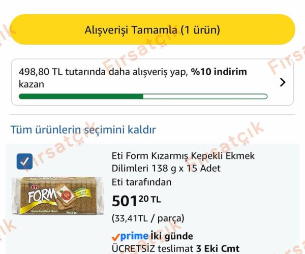 Eti Form Kızarmış Kepekli Ekmek Dilimleri 138 gr x 15 Paket — %93 İndirim