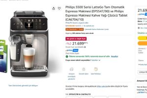 Philips 5500 Serisi LatteGo Tam Otomatik Espresso Makinesi (EP5547/90) ve Philips Espresso Makinesi Kahve Yağı Çözücü Tablet (CA6704/10) — %96 İndirim