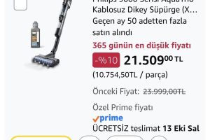 Philips 9000 Serisi AquaTrio Kablosuz Dikey Süpürge (XW9463/11) ve Philips Aqua Trio Uyumlu Zemin Temizleme Solüsyonu (XV1792/01)