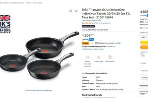 P Tefal Titanyum 6X UnlimitedOne İndüksiyon Tabanlı 20/24/28 Cm 3’lü Tava Seti – 2100116646 — %93 İndirim