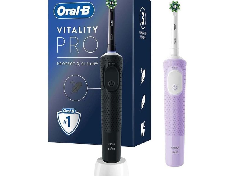 🛍️ Oral B Şarjlı/Elektrikli Diş Fırçası Vitality Pro 2’li Siyah&Lila Avantaj Paketi