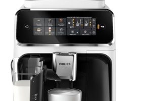Philips Serisi 3300 Tam Otomatik Espresso Makinesi LatteGo Süt Sistemi ile, 6 Kahve Çeşidi, SilentBrew Teknolojisi, AquaClean Filtre – Beyaz & Parlak Siyah (EP3343/50)#tanıtım