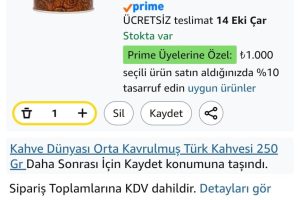 Kahve dünyası çok kavrulmuş türk kahvesi 250 Gr