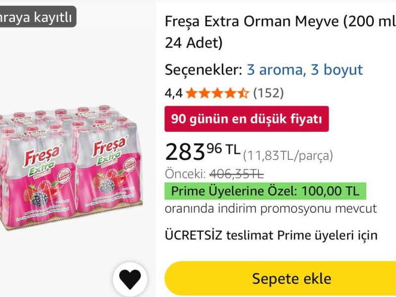 Freşa Extra Orman Meyve (200 ml x 24 adet)