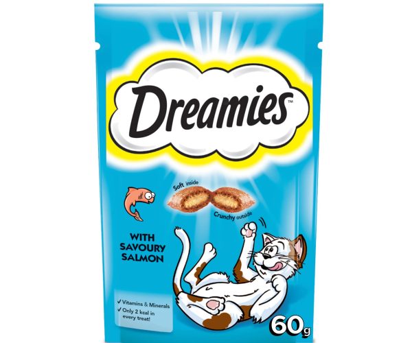 🚨 Dreamies Kedi Ödül Maması, Somonlu, 60 G — %33 İndirim