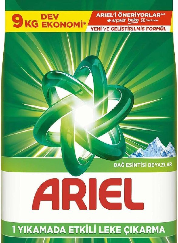 🚨 Ariel Dağ Esintisi Beyazlar Toz Çamaşır Deterjanı 9 Kg 60 Yıkama — %33 İndirim