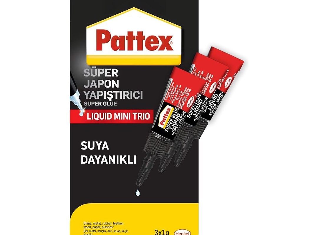 🛍️ Pattex Süper Yapıştırıcı Mini Trio, Kaliteli Onarımlar için Çok Amaçlı Güçlü Yapıştırıcı, Özel Kapağıyla Kolay Kullanımlı Hızlı Yapıştırıcı, 3x1g