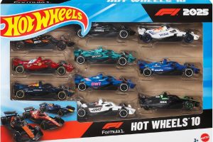 🛒 Hot Wheels Formula 1 oyuncak arabalar, her biri 2025 F1 yarış takımlarını temsil eden 1:64 ölçekli 10’lu metal yarış arabası seti, gerçekçi ayrıntılar ile hem oynamak hem sergilemek için ideal, JMM24 — %50 İndirim