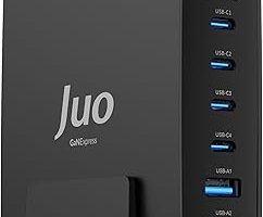 Juo 240W GaN PD 3.1 Masaüstü Hızlı Şarj Cihazı 4 Type-C + 2 USB-A iPhone & MacBook & Laptop Uyumlu Şarj Aleti