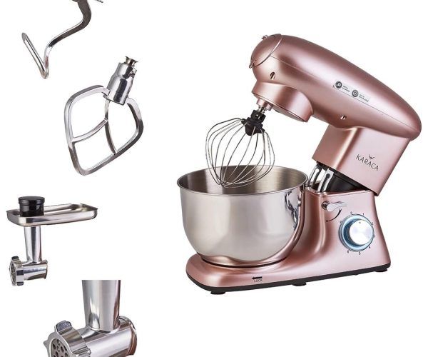 🛍 Karaca Multichef Stand Mikser, 1400W, 5.5L Hacim, Paslanmaz Çelik, Rose Gold