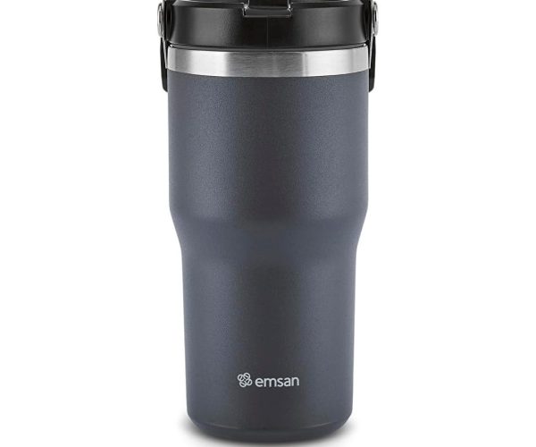 🛍️ Emsan Emsan Star Ice Pipetli Çelik Sızdırmaz Termos 550 Ml Antrasit