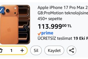 Apple iPhone 17 Pro Max 256 GB:ProMotion teknolojisine sahip 6.9 inç ekran, A19 Pro Çip, Bir iPhone’da Şimdiye Kadarki En İyi Pil Ömrü, Pro Fusion Kamera Sistemi, Center Stage Ön Kamera;Kozmik Turuncu