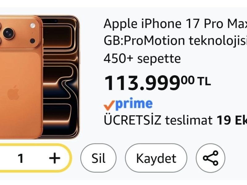 Apple iPhone 17 Pro Max 256 GB:ProMotion teknolojisine sahip 6.9 inç ekran, A19 Pro Çip, Bir iPhone’da Şimdiye Kadarki En İyi Pil Ömrü, Pro Fusion Kamera Sistemi, Center Stage Ön Kamera;Kozmik Turuncu