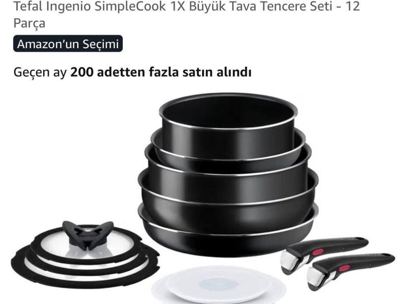 Tefal Ingenio Simplecook 1X Büyük Tava Tencere Seti – 12 Parça