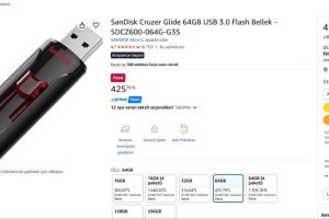 SanDisk Cruzer Glide 64GB USB 3.0 Flash Bellek – SDCZ600-064G-G35