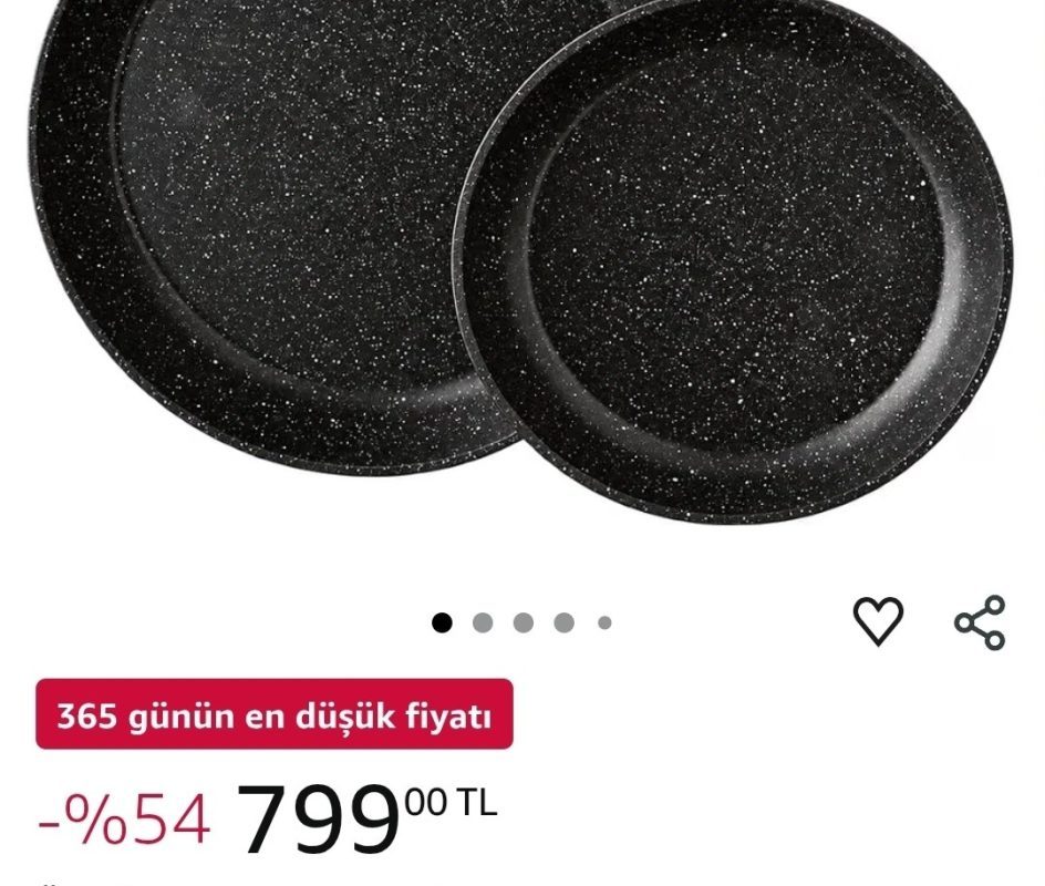 Emsan Biogranit Dide 2Li Tava Seti Siyah