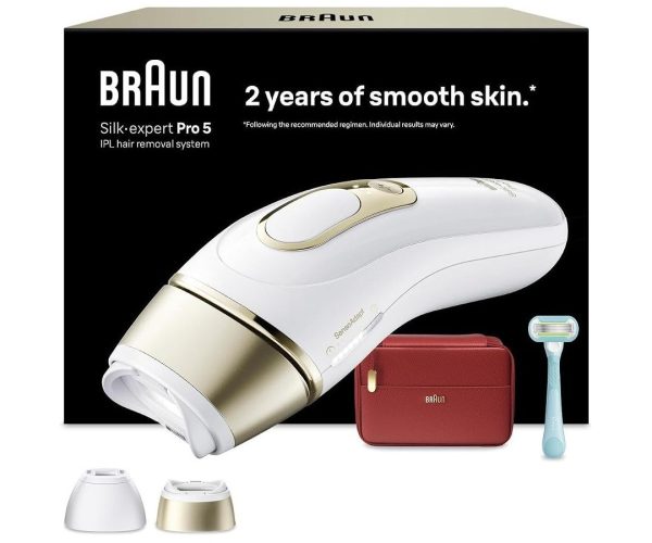 🛍️ Braun IPL Silk·expert Pro 5, Evde Lazerle Tüy Alma, Çanta, Gillette Venus, 2 Başlık, PL5221