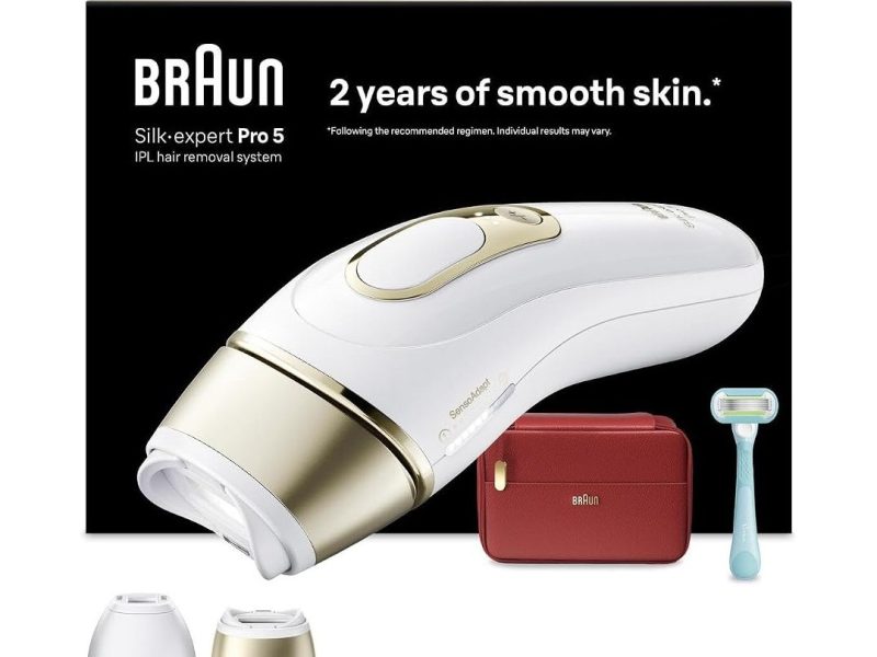 🛍️ Braun IPL Silk·expert Pro 5, Evde Lazerle Tüy Alma, Çanta, Gillette Venus, 2 Başlık, PL5221