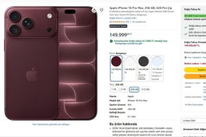 Apple iPhone 18 Pro Max, 256 GB, A20 Pro Çip