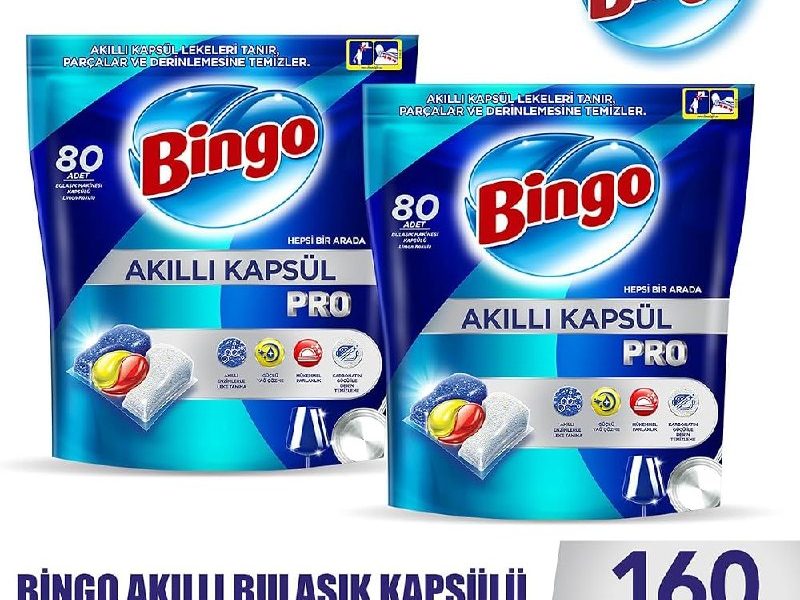 Bingo Akıllı Kapsül Pro Bulaşık Makinesi Deterjanı Tableti 160 Adet