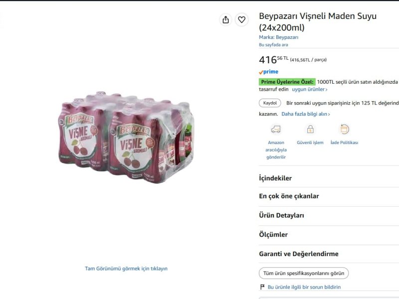 Beypazarı Vişneli Maden Suyu (24x200ml)