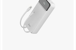 Juo 20000mAh 22.5W Led Ekranlı Lightning ve Type-C Kablolu Powerbank Taşınabilir Hızlı Şarj Cihazı Beyaz
