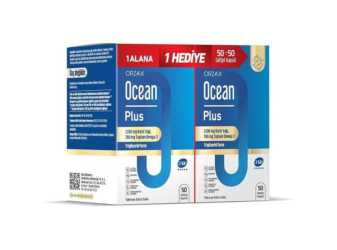 🛍️ Ocean Plus 1200 Mg Omega3 Balık Yağı 100 Kapsül