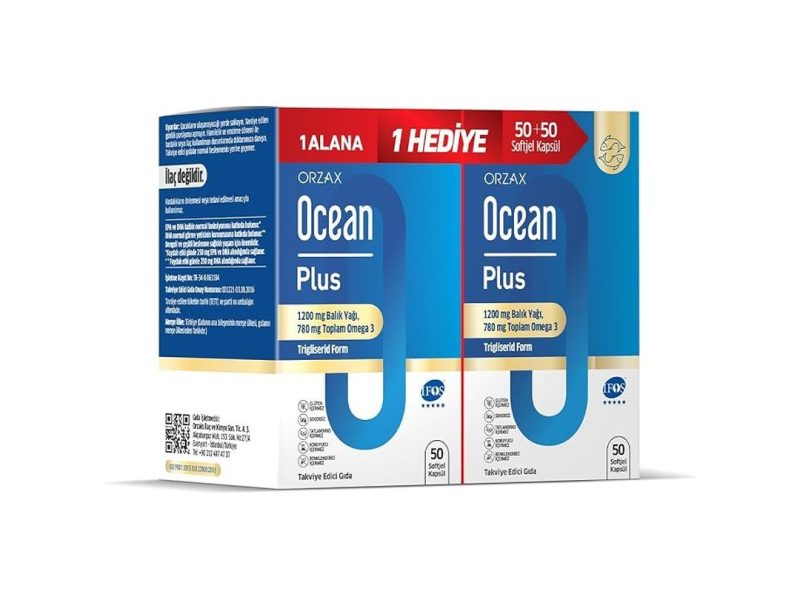🛍️ Ocean Plus 1200 Mg Omega3 Balık Yağı 100 Kapsül