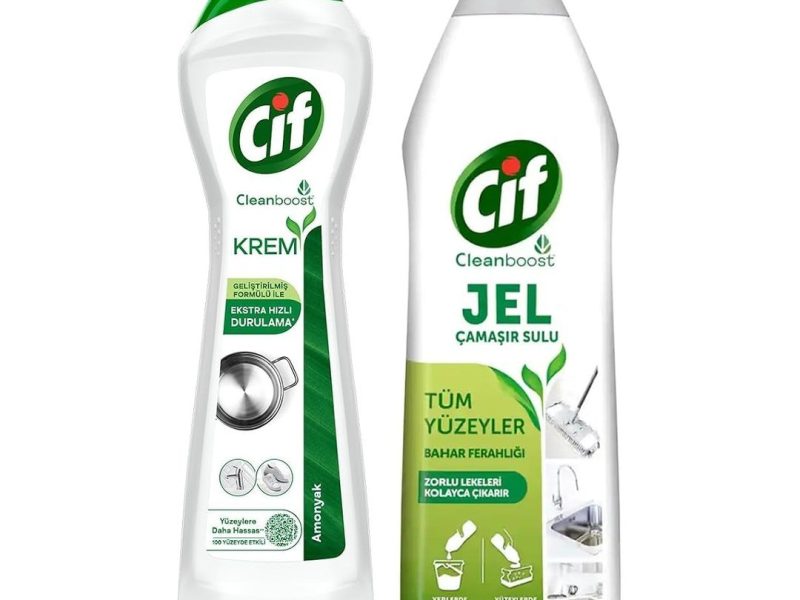 🛍️ Cif Krem Temizleyici Amonyak 500 ml + Cif Jel Tüm Yüzeyler Bahar Ferahlığı 500 ml