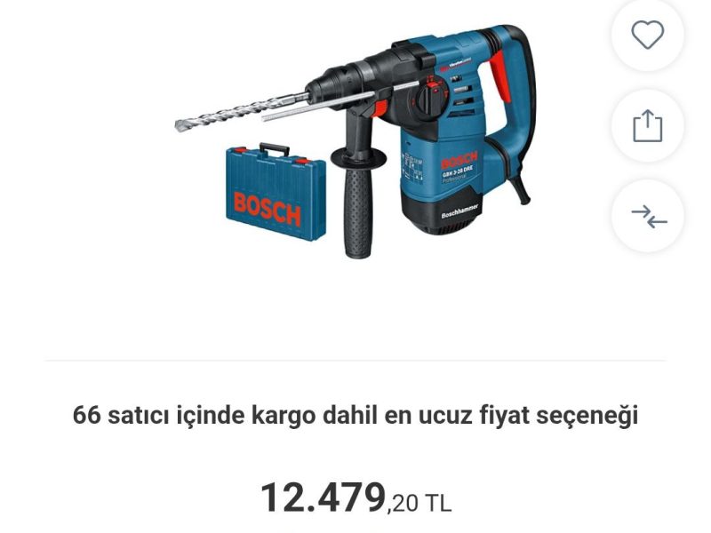 🛍️ Bosch Professional GBH 3-28 DRE Kırıcı Delici (800 W, 3,5 kg, 3,1 J, Betonda Delme Çapı: 28 mm)