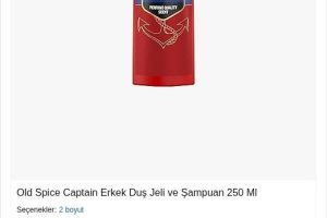 Old Spice Captain Erkek Duş Jeli ve Şampuan 250 Ml